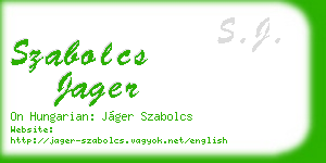 szabolcs jager business card